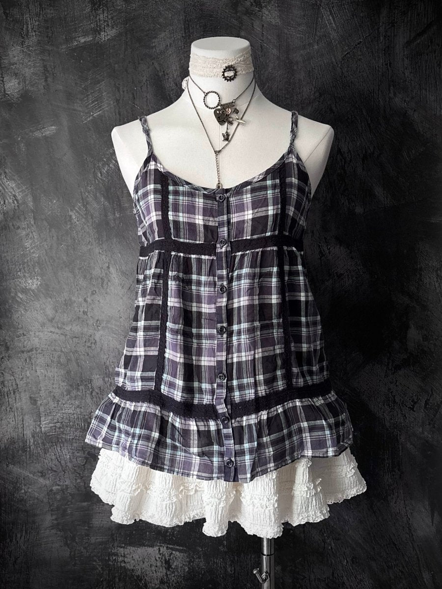 Cinema Plaid Cami - MIDNIGHT FAE