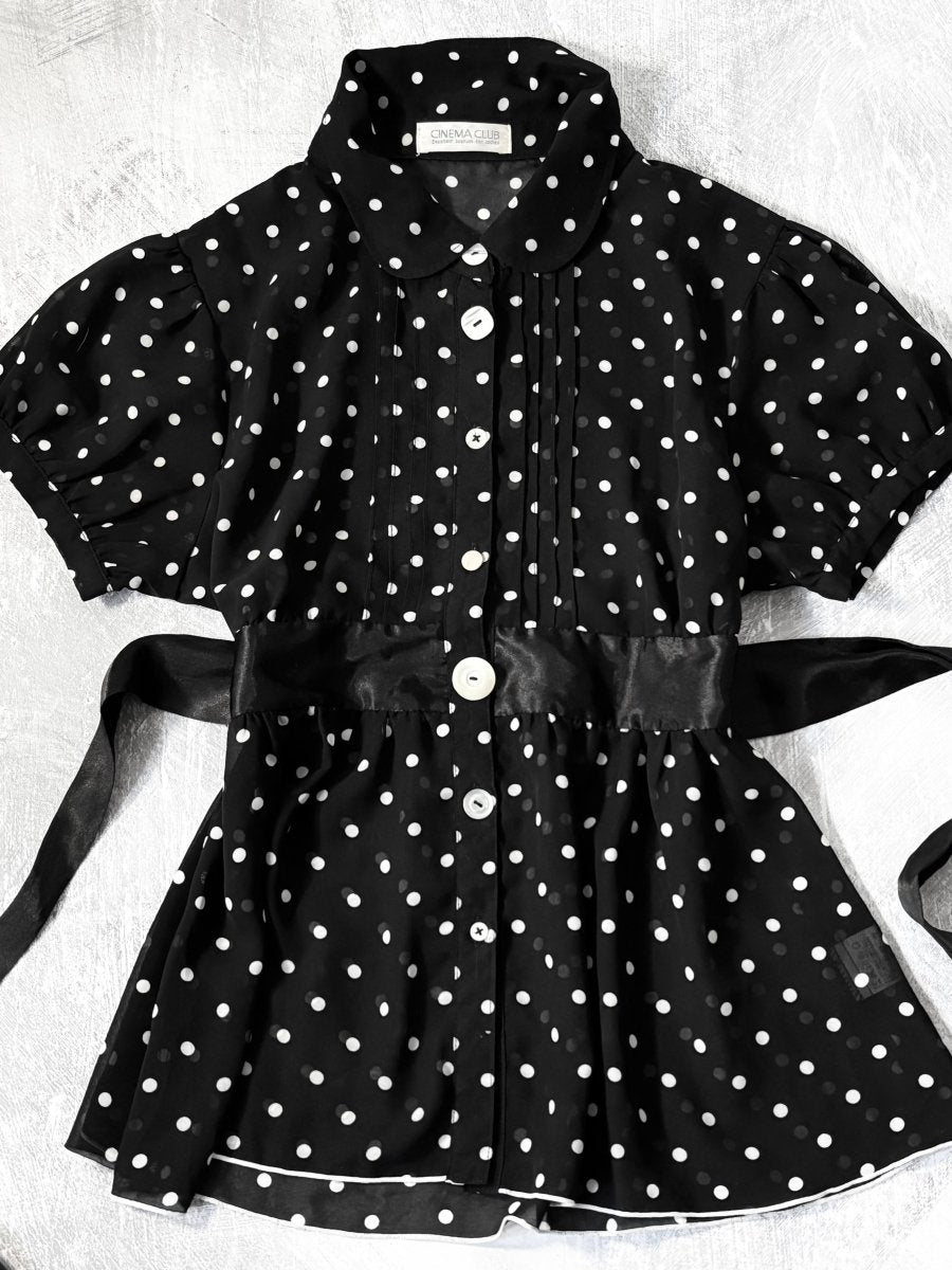 Cinema Polkadot Shirt - MIDNIGHT FAE