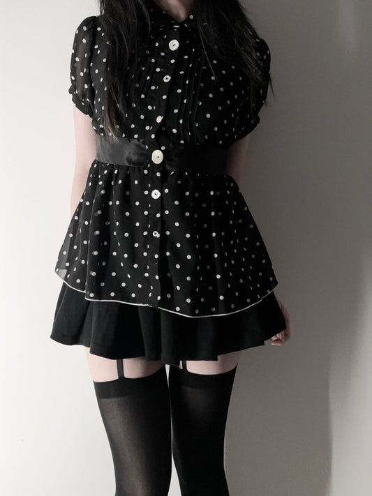Cinema Polkadot Shirt - MIDNIGHT FAE