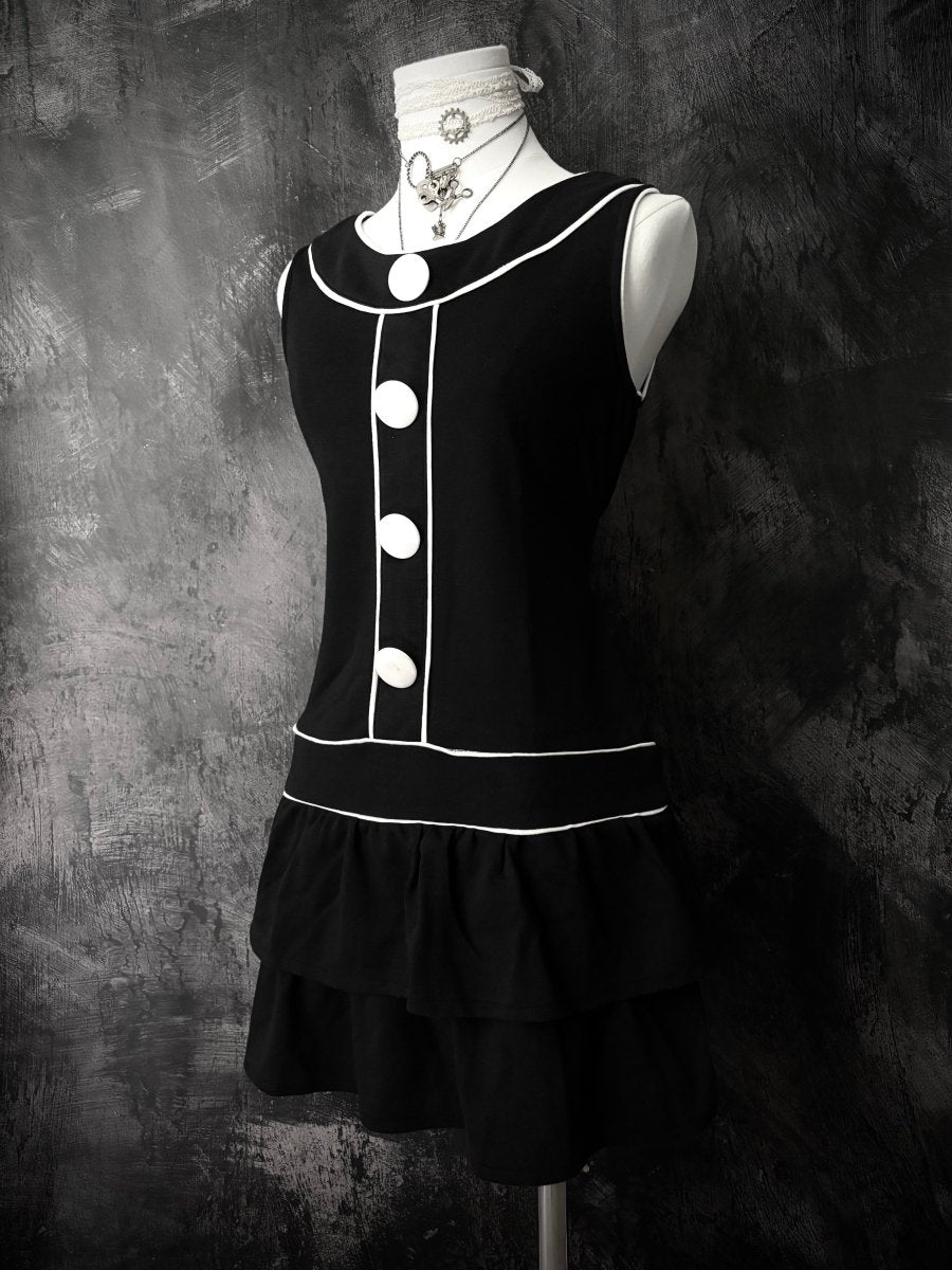 Clockwork Button Dress - MIDNIGHT FAE