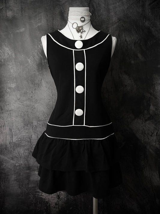 Clockwork Button Dress - MIDNIGHT FAE