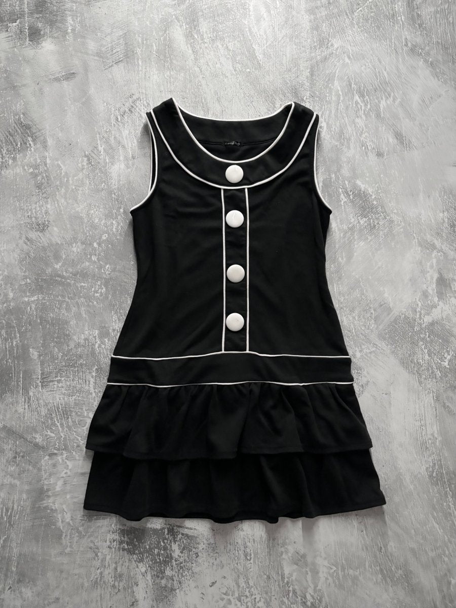 Clockwork Button Dress - MIDNIGHT FAE
