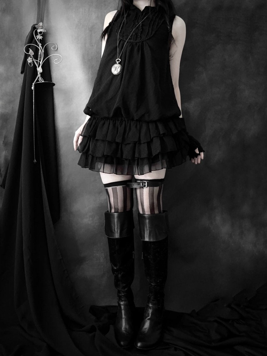 Coda Frilly Dress - MIDNIGHT FAE