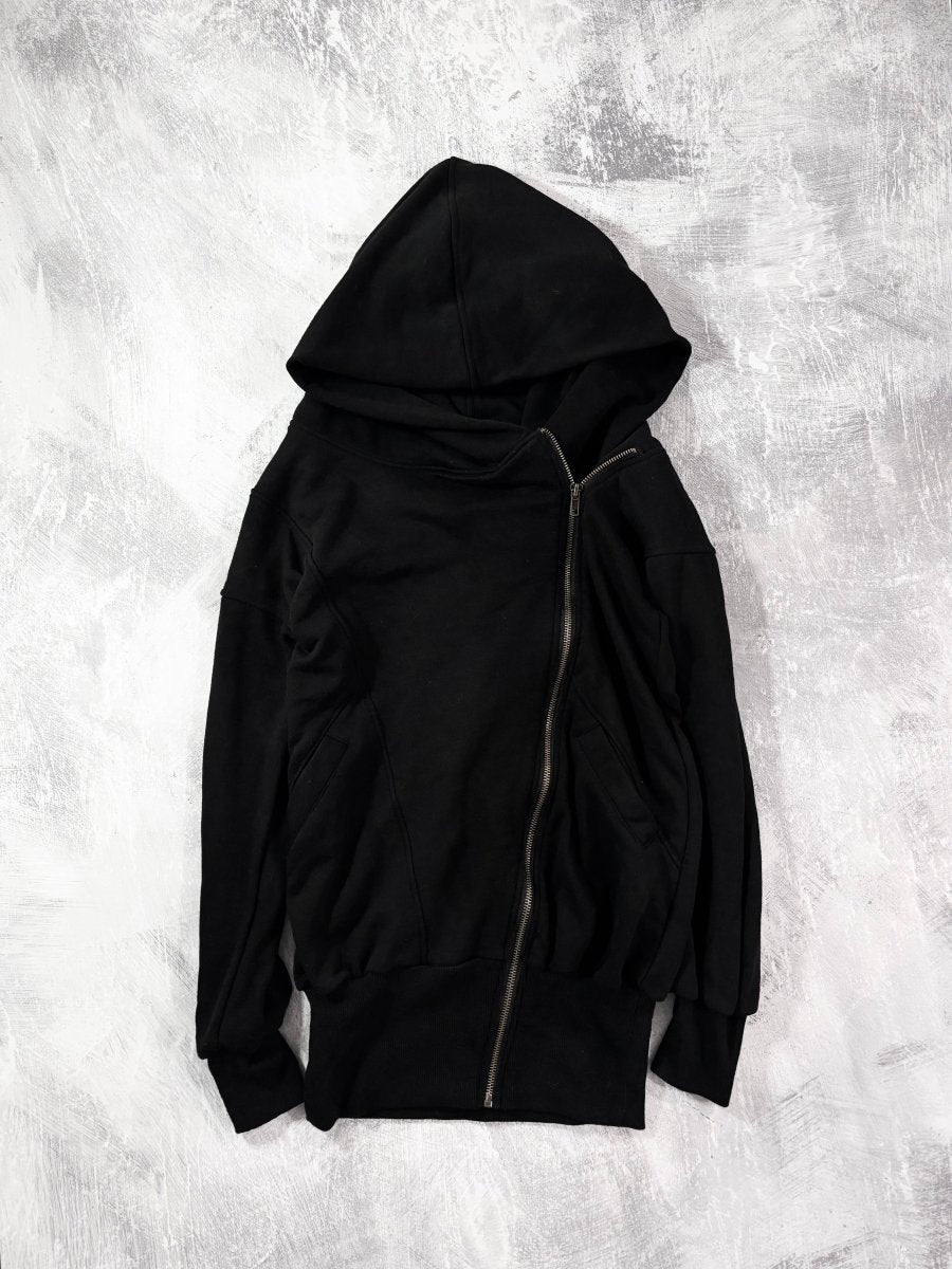 Cross Asymmetric Hoodie Jacket - MIDNIGHT FAE