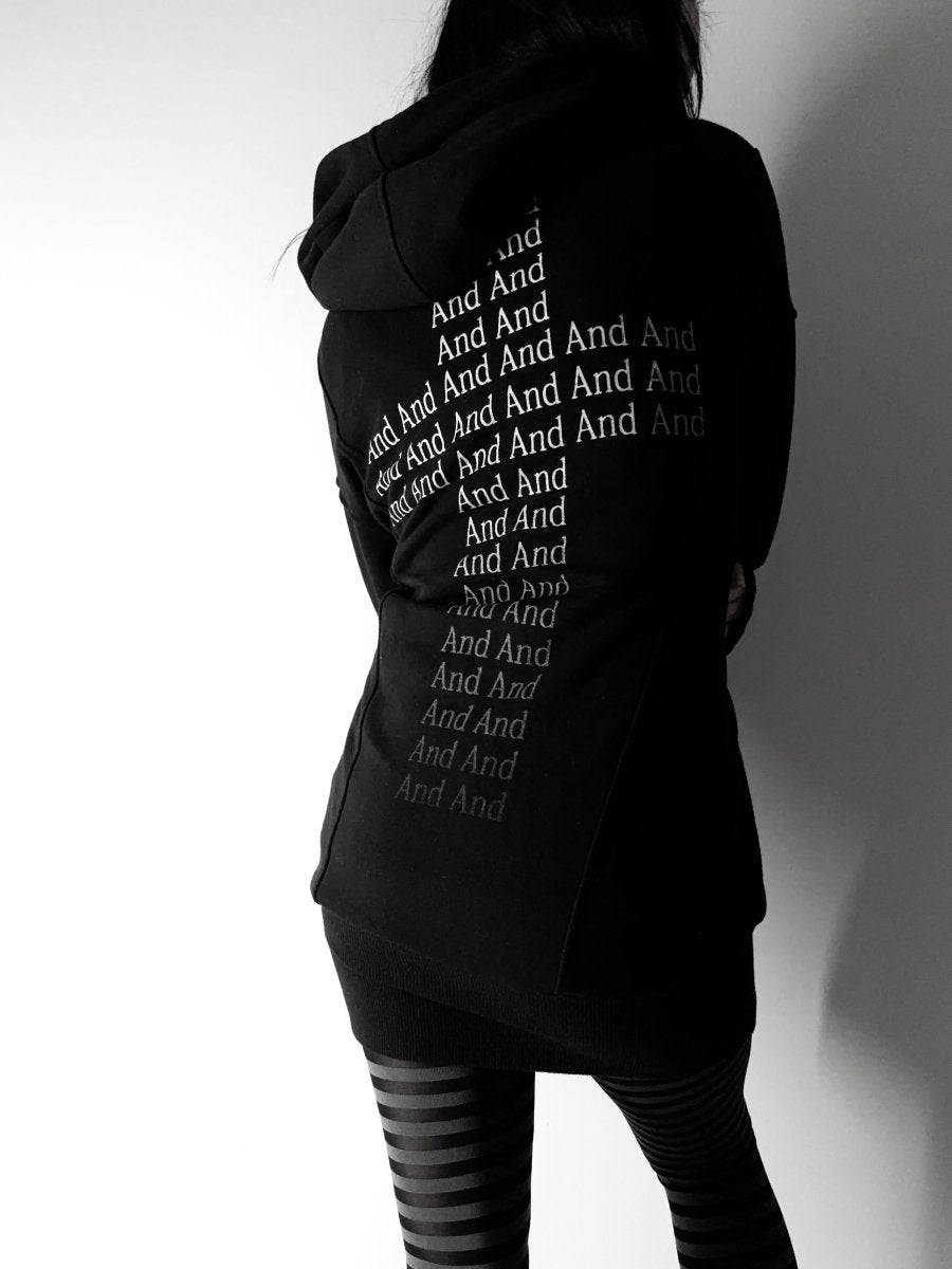 Cross Asymmetric Hoodie Jacket - MIDNIGHT FAE