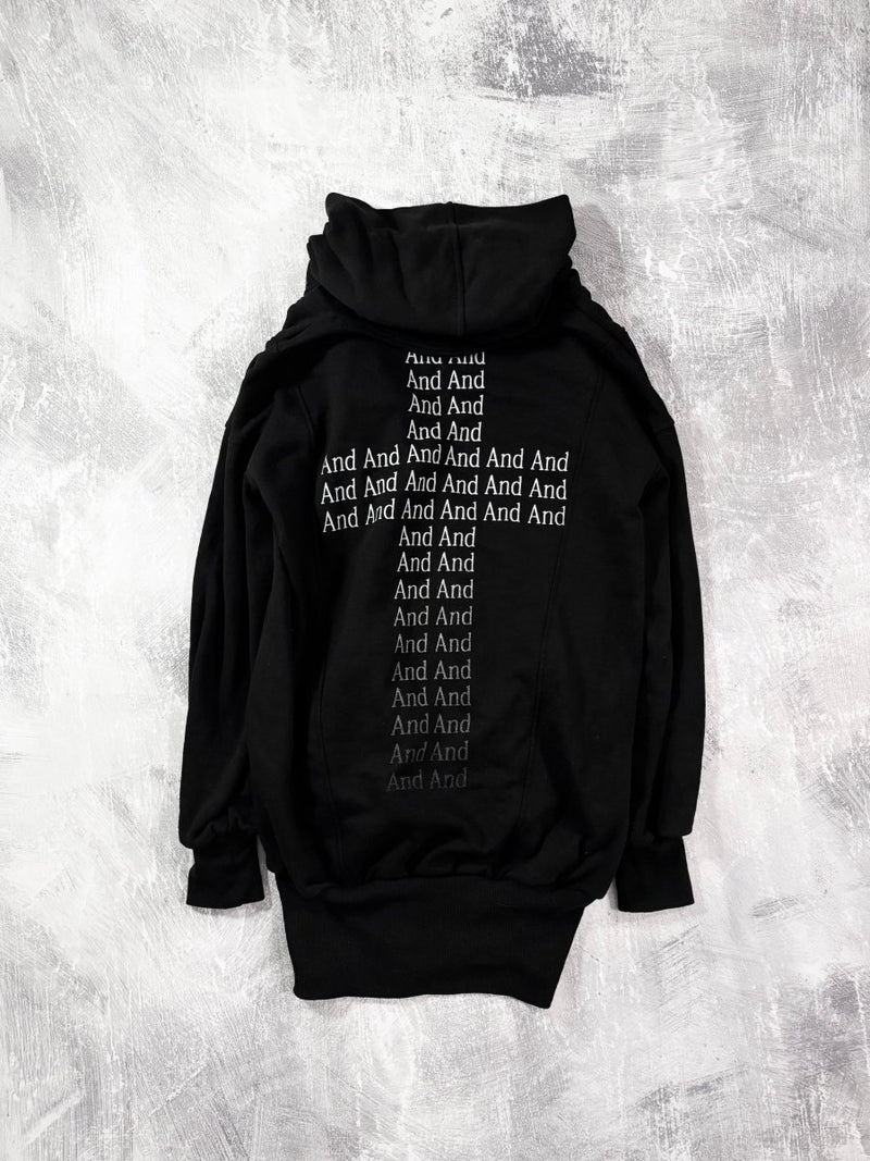 Cross Asymmetric Hoodie Jacket - MIDNIGHT FAE