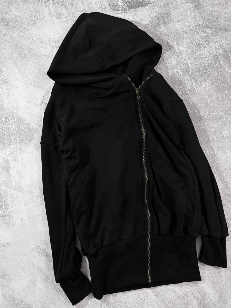 Cross Asymmetric Hoodie Jacket - MIDNIGHT FAE