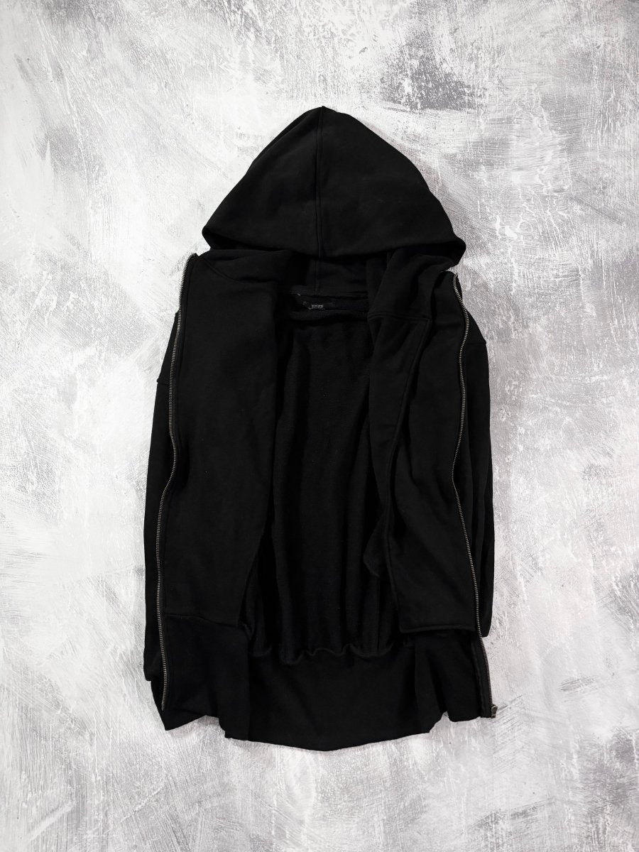 Cross Asymmetric Hoodie Jacket - MIDNIGHT FAE