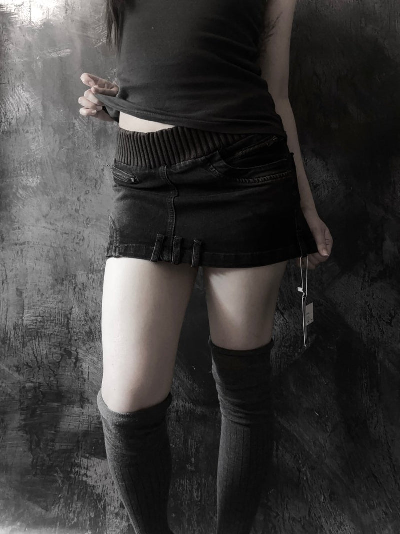 Cryx Denim Skirt - MIDNIGHT FAE