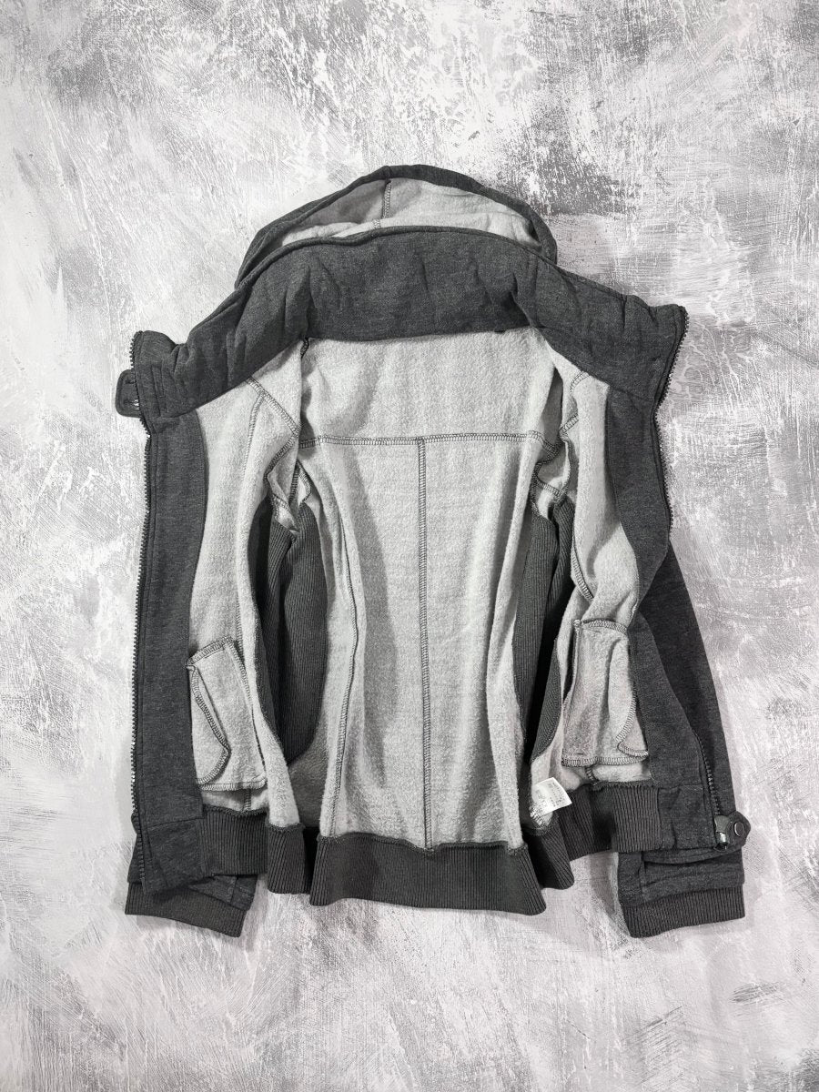 Cyber Grey Hoodie Jacket - MIDNIGHT FAE