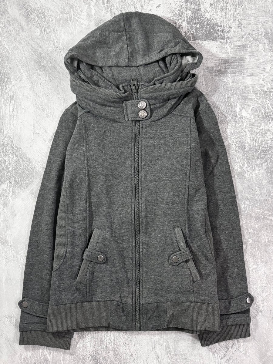 Cyber Grey Hoodie Jacket - MIDNIGHT FAE