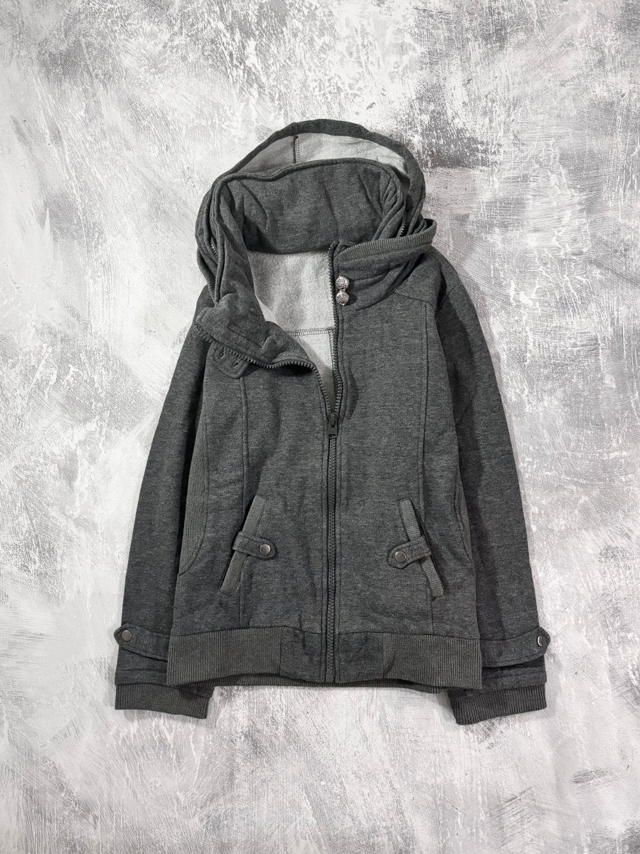 Cyber Grey Hoodie Jacket - MIDNIGHT FAE
