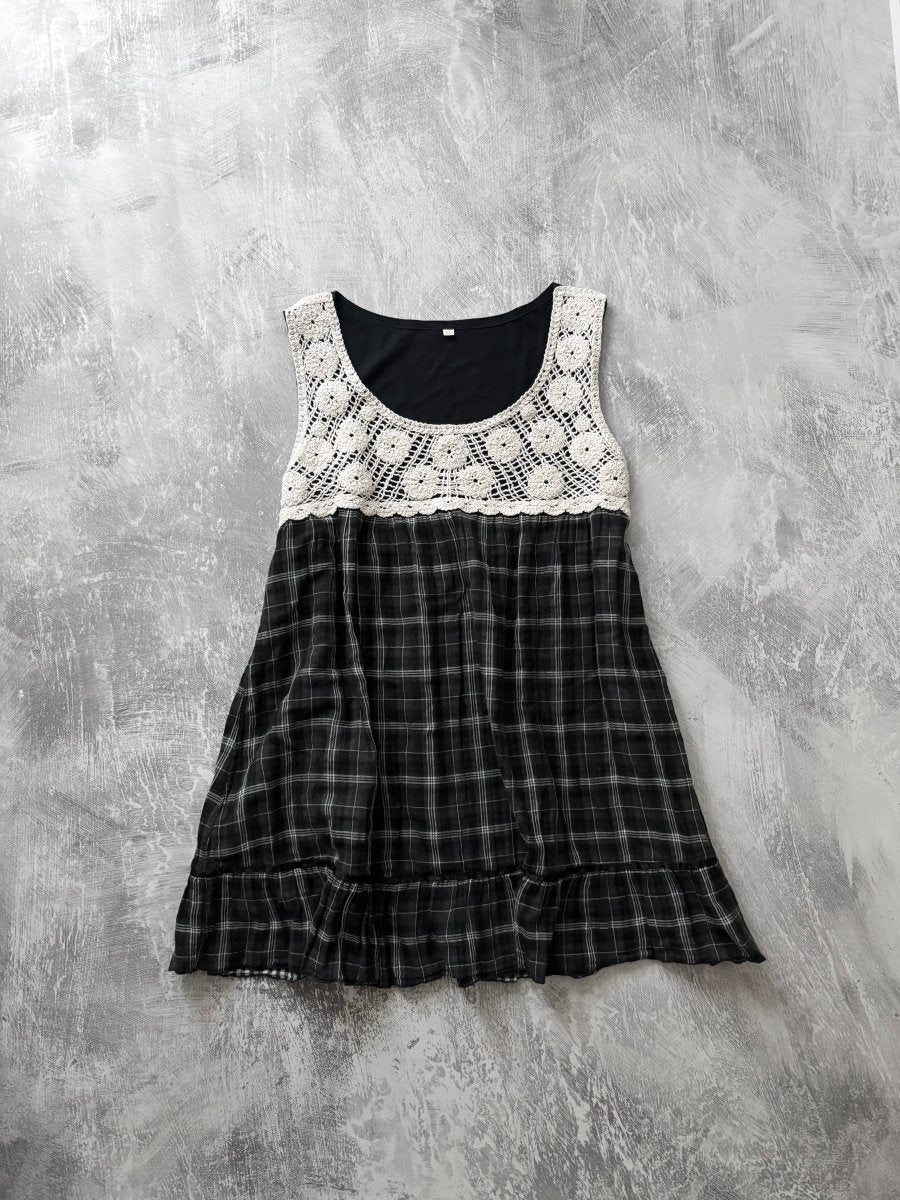 Dahlia Plaid Dress - MIDNIGHT FAE