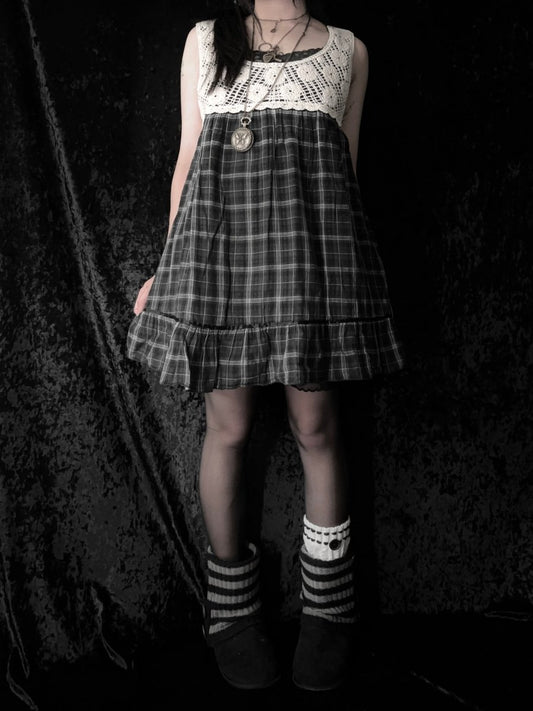Dahlia Plaid Dress - MIDNIGHT FAE