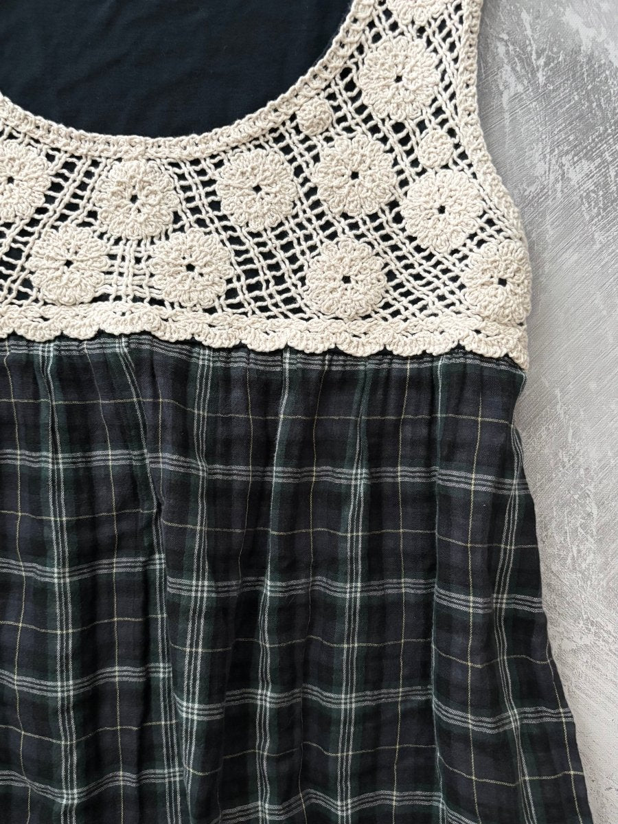Dahlia Plaid Dress - MIDNIGHT FAE