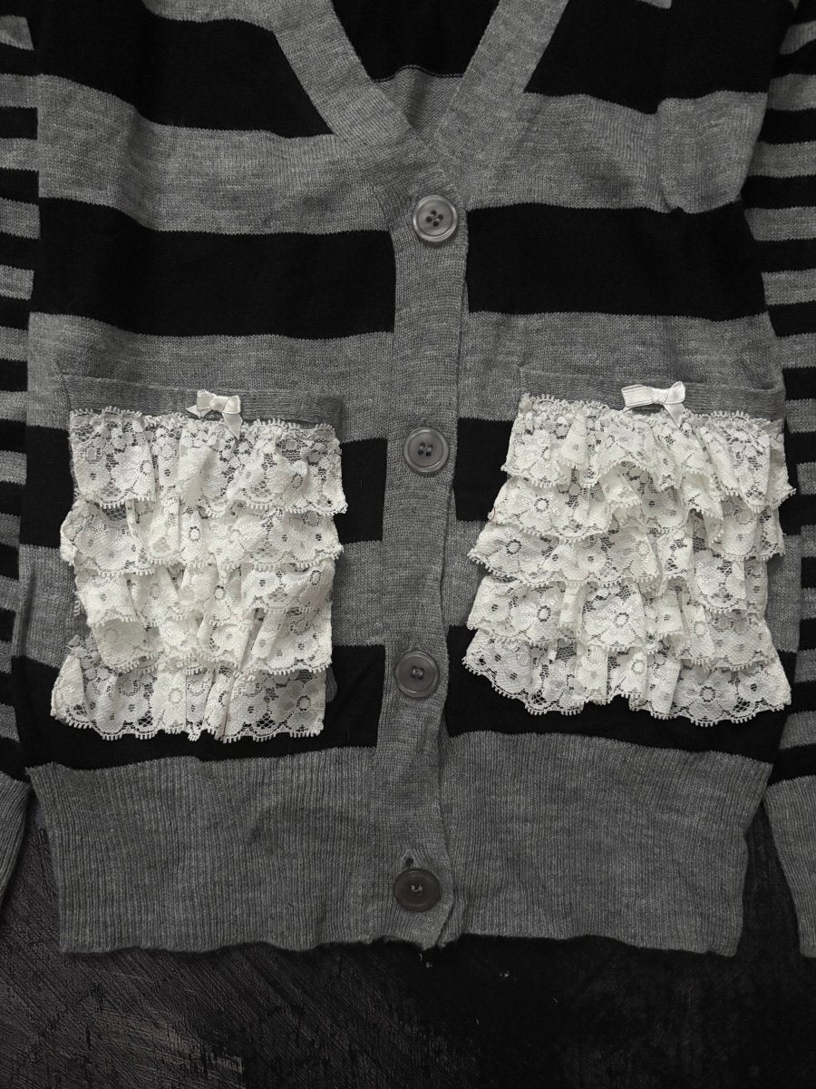 Daisy Striped Cardigan (BNWT) - MIDNIGHT FAE