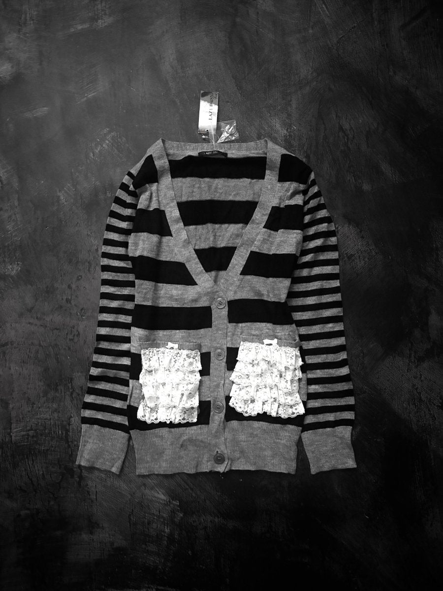 Daisy Striped Cardigan (BNWT) - MIDNIGHT FAE