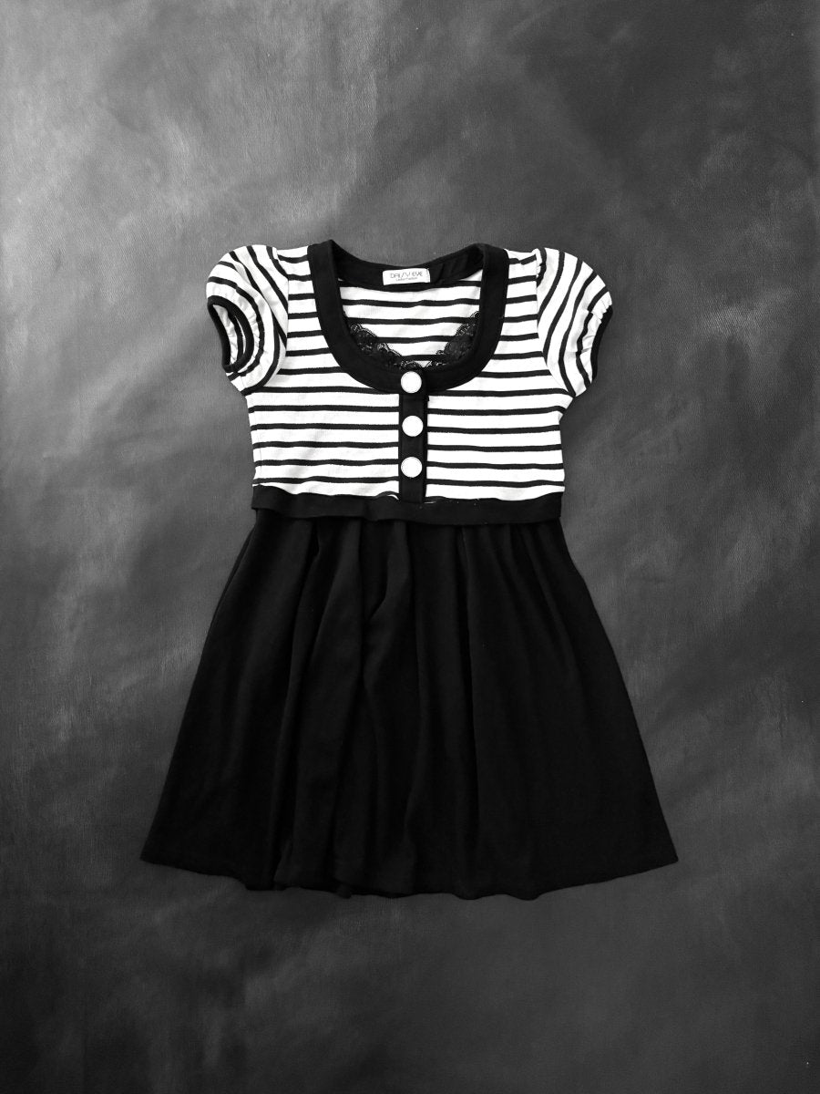 Daisy Striped Dress - MIDNIGHT FAE