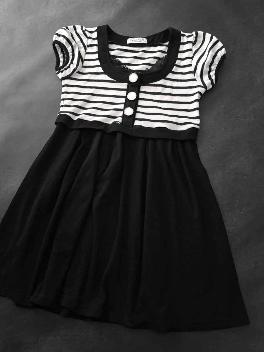 Daisy Striped Dress - MIDNIGHT FAE