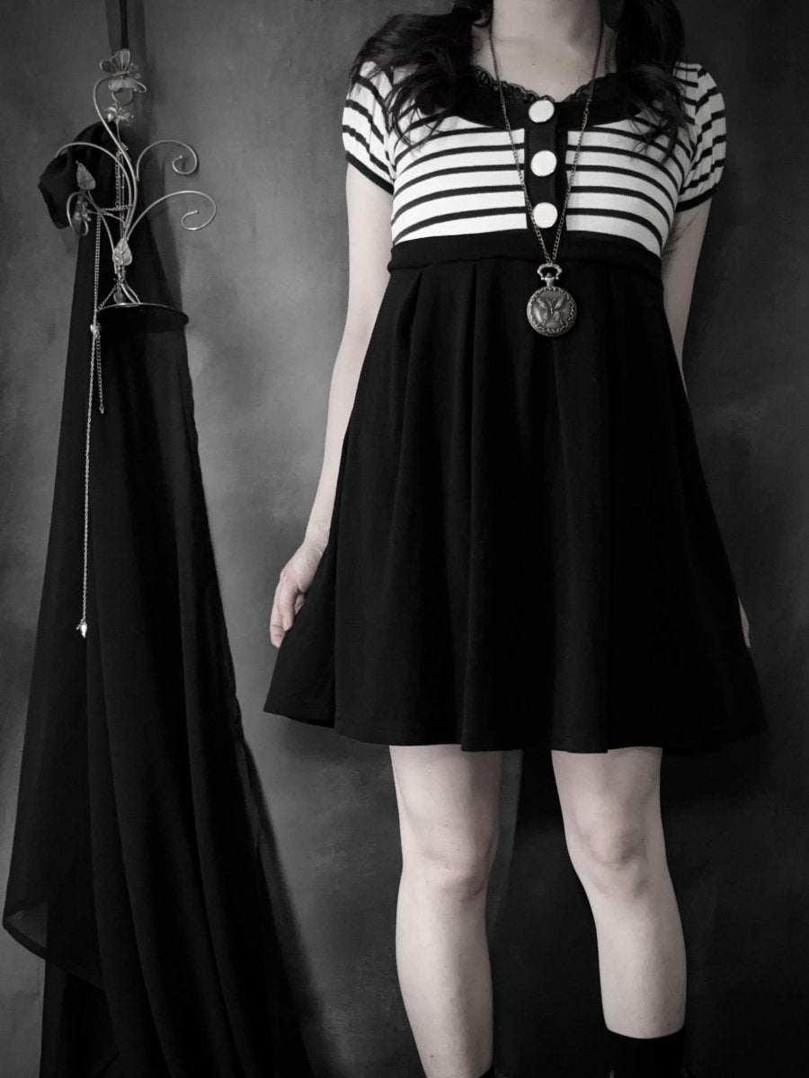 Daisy Striped Dress - MIDNIGHT FAE