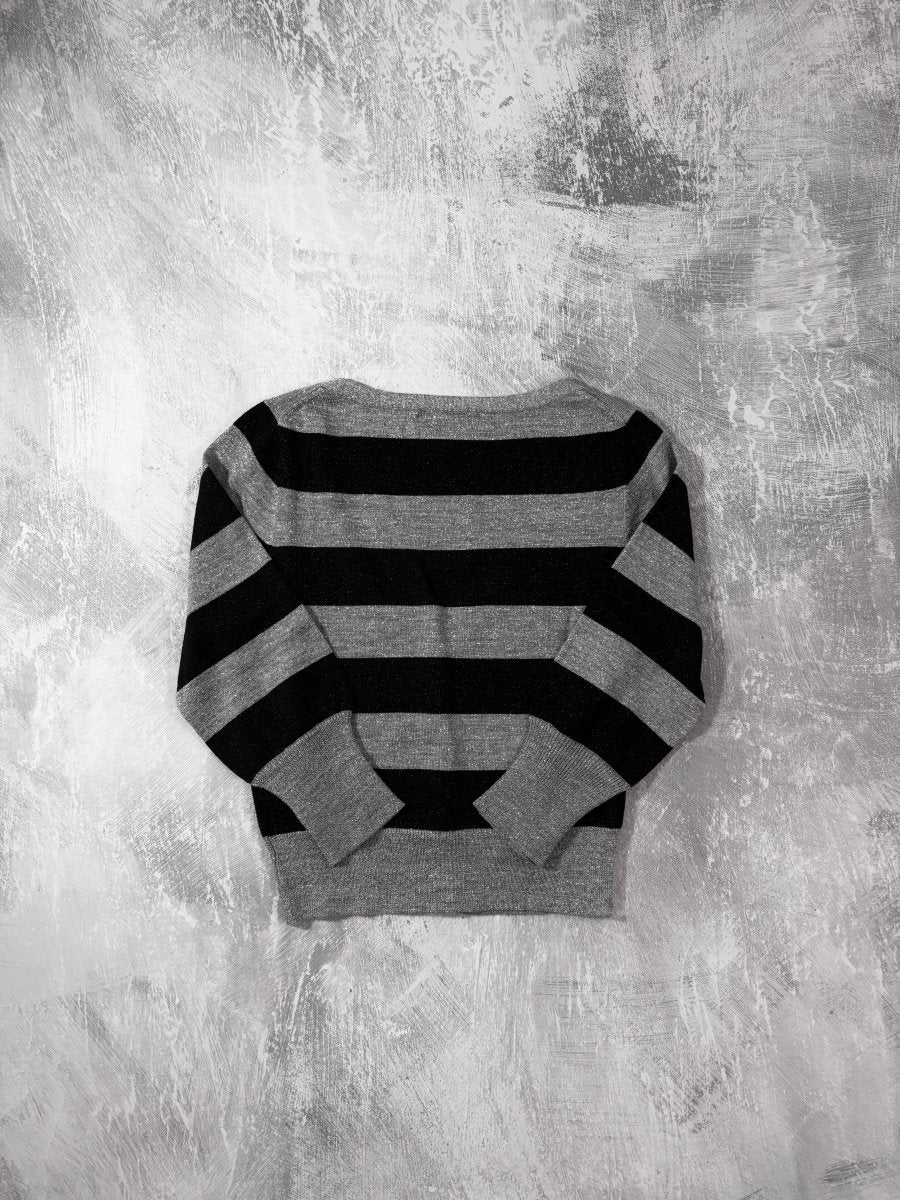 Deicy Striped Knit Cardigan - MIDNIGHT FAE
