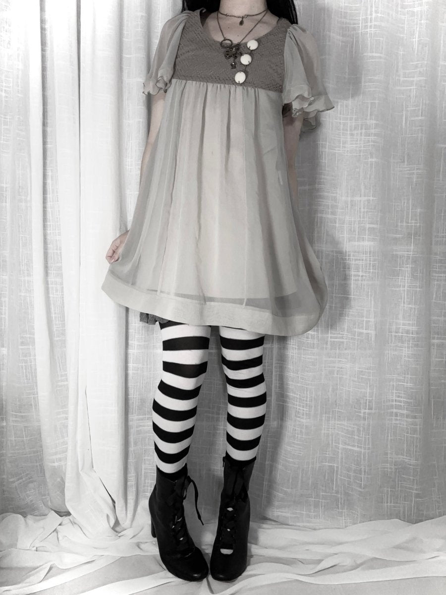 Doll Button Mini Dress - MIDNIGHT FAE
