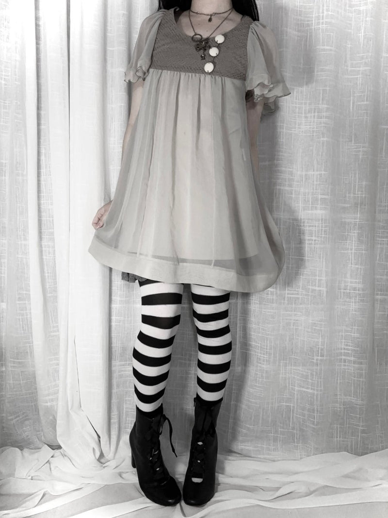Doll Button Mini Dress - MIDNIGHT FAE