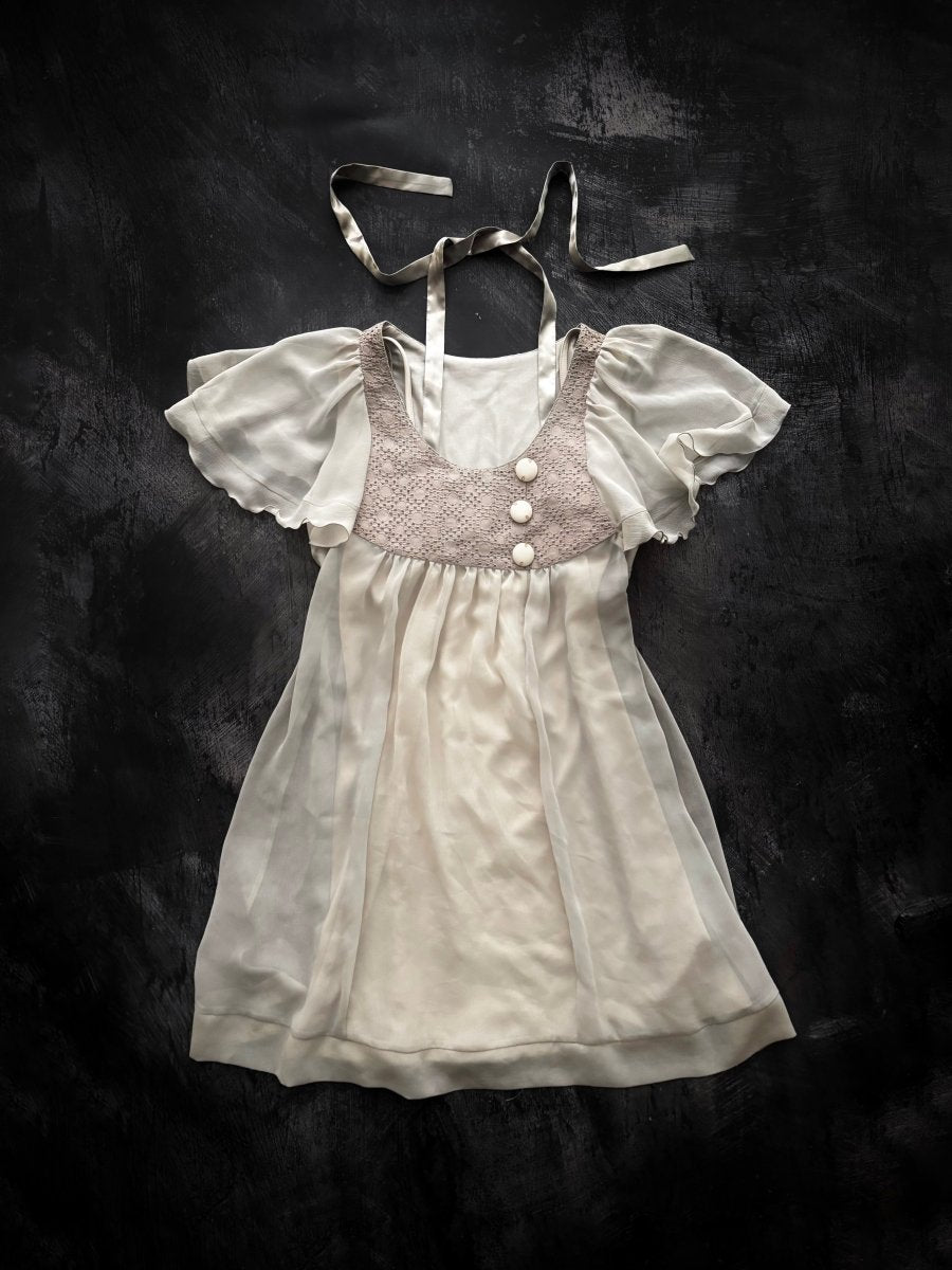 Doll Button Mini Dress - MIDNIGHT FAE