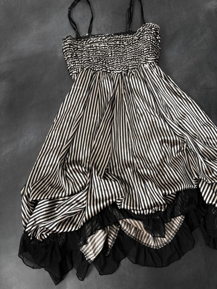 Dollhouse Striped Dress - MIDNIGHT FAE