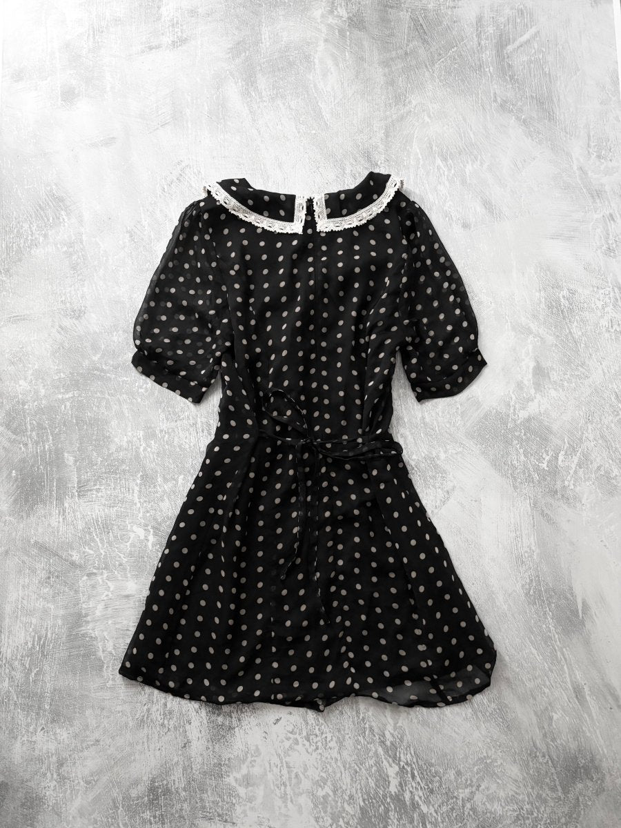 Dove Polkadot Dress - MIDNIGHT FAE