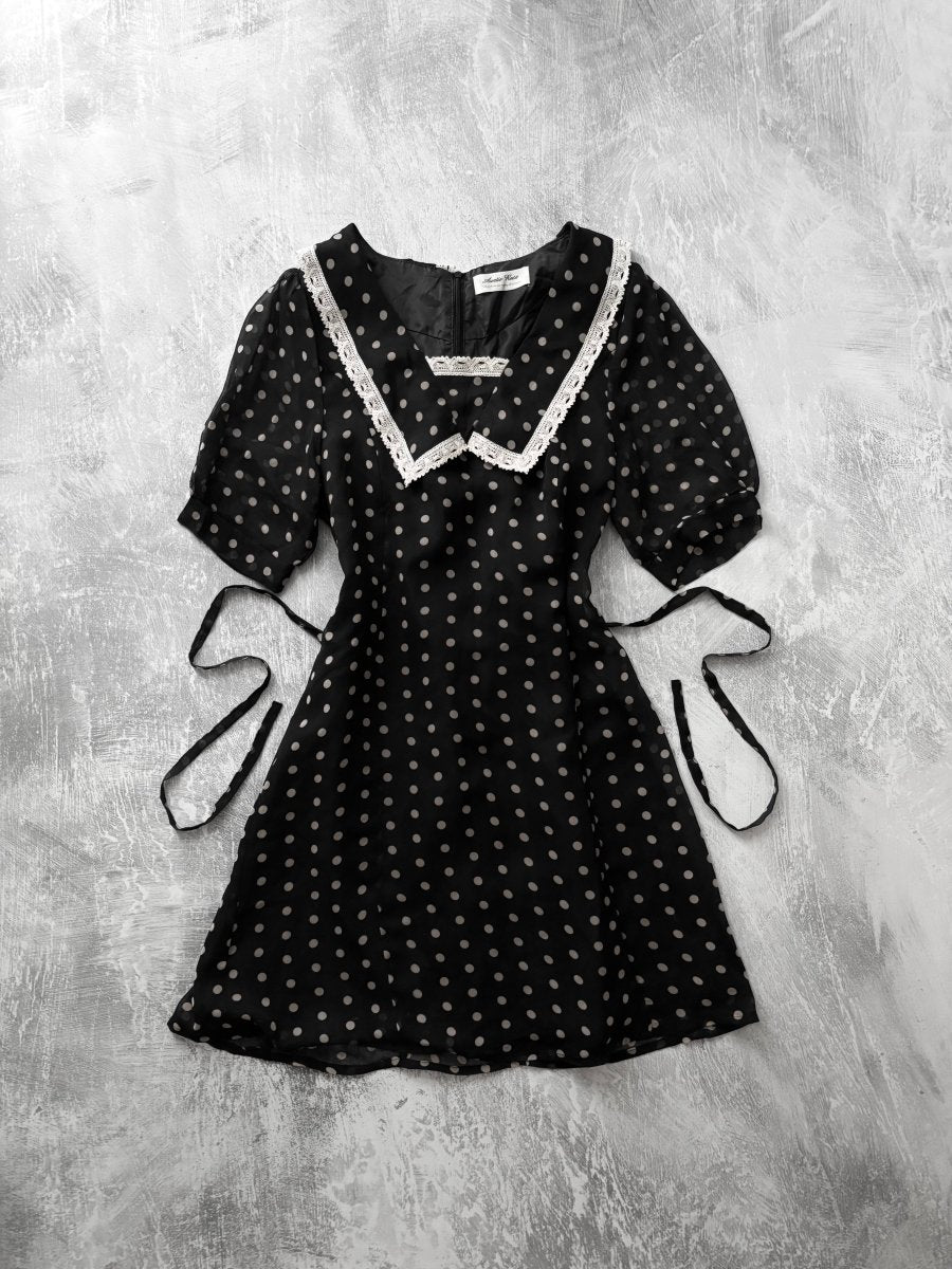 Dove Polkadot Dress - MIDNIGHT FAE