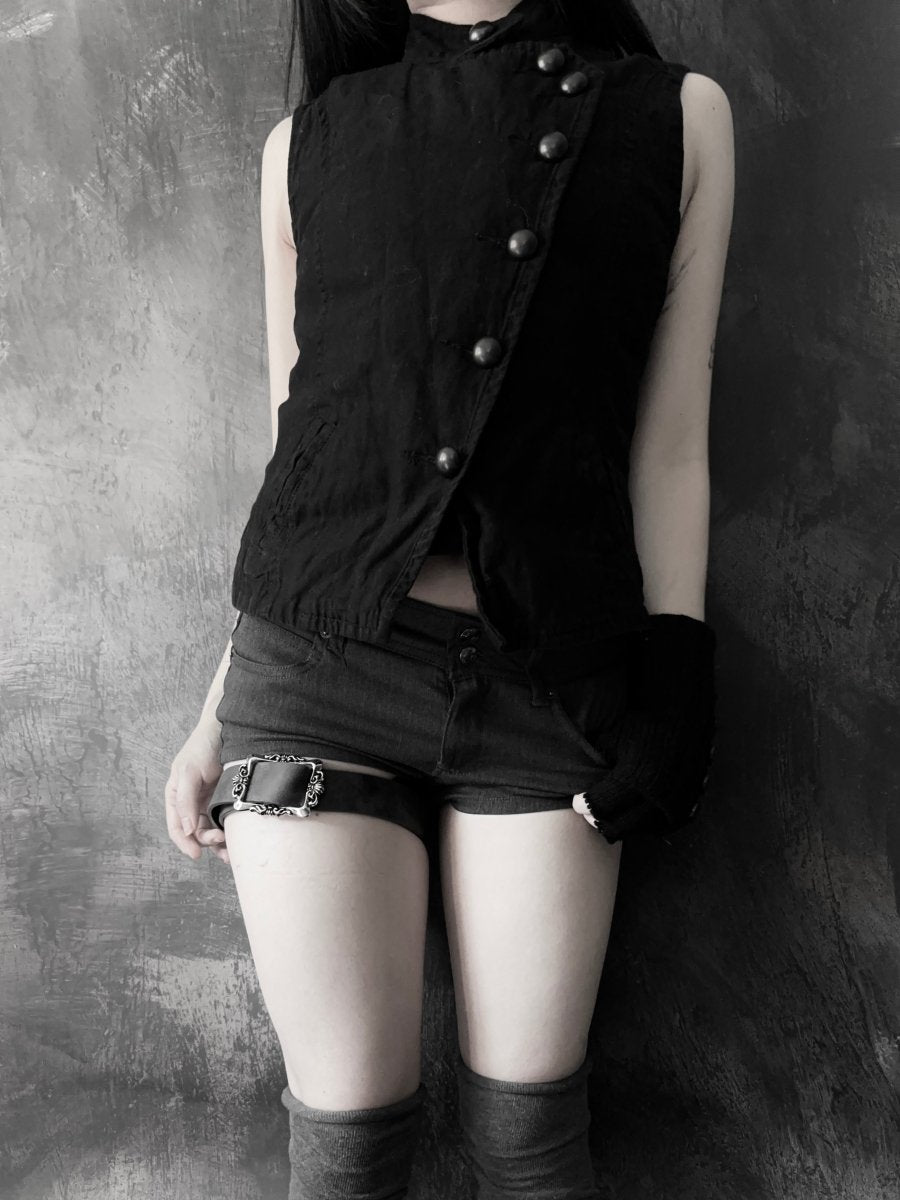 Duskling Button Vest - MIDNIGHT FAE