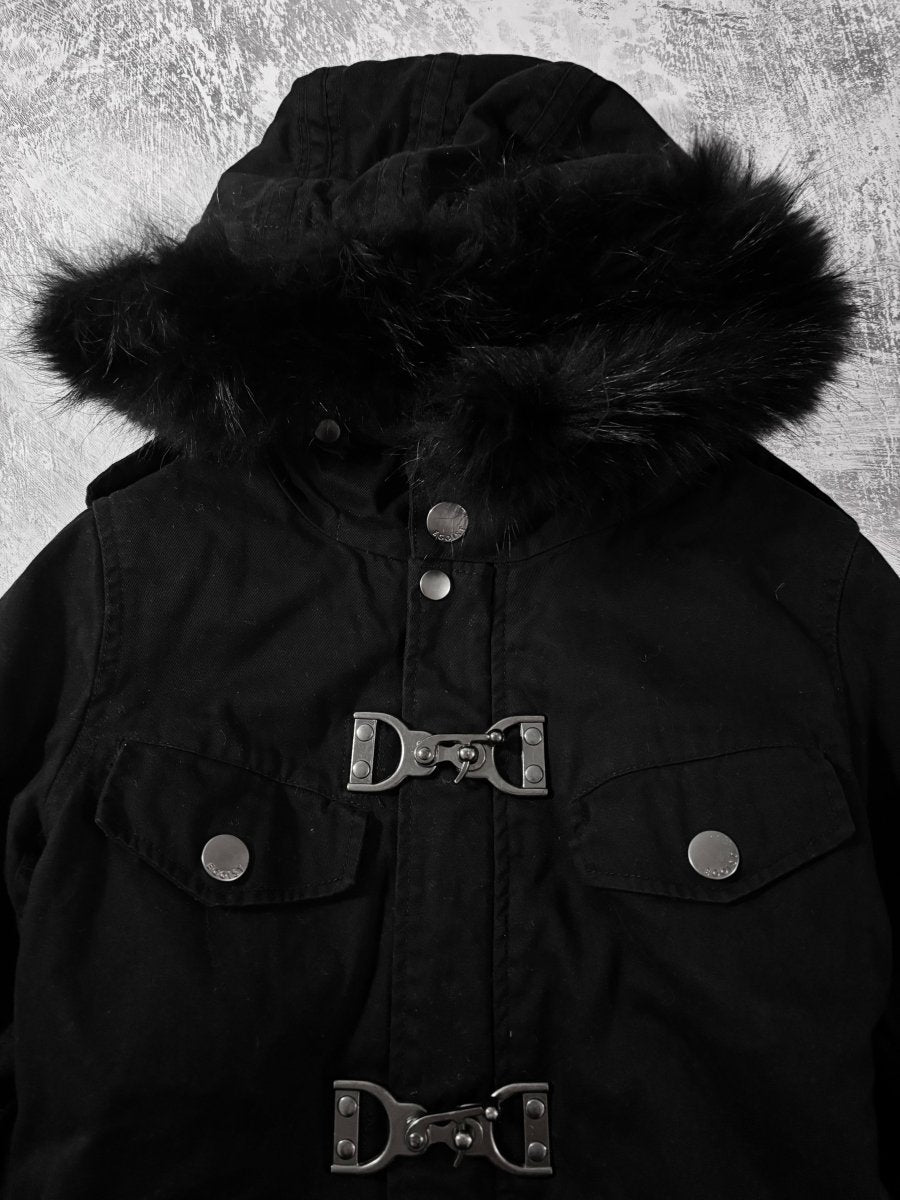 Egoist Metal Clasp Coat - MIDNIGHT FAE