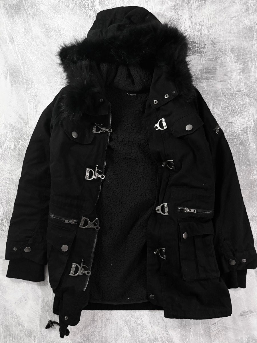 Egoist Metal Clasp Coat - MIDNIGHT FAE