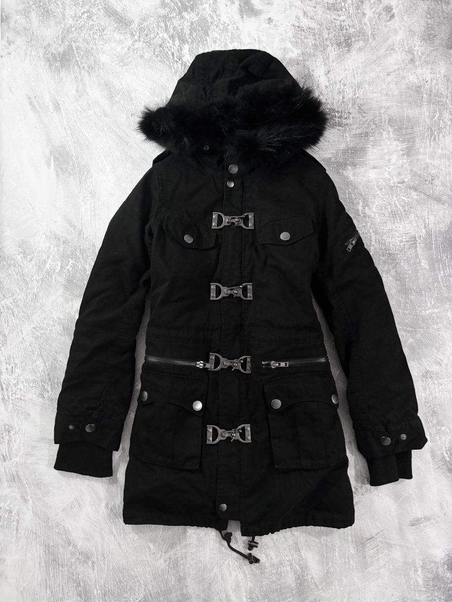 Egoist Metal Clasp Coat - MIDNIGHT FAE