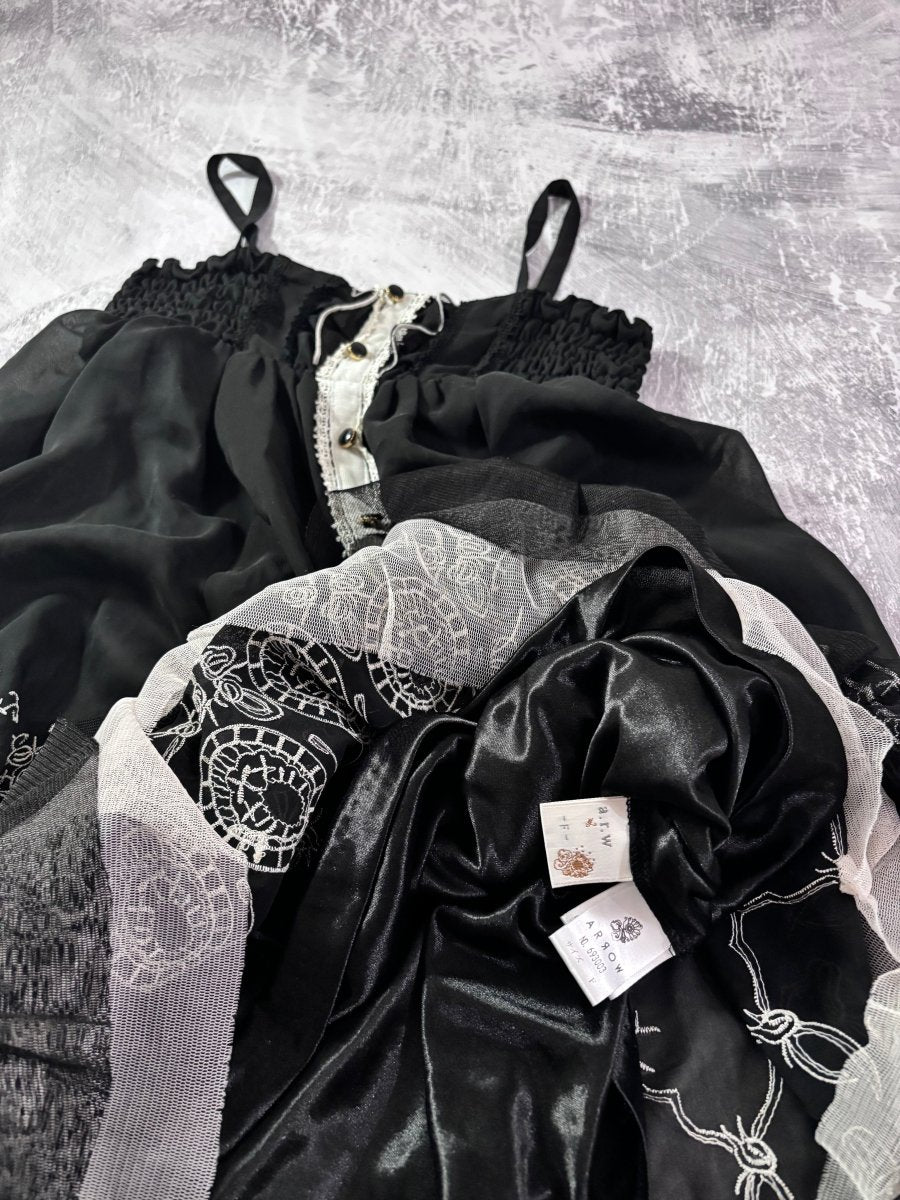 Embroidered Babydoll Dress - MIDNIGHT FAE