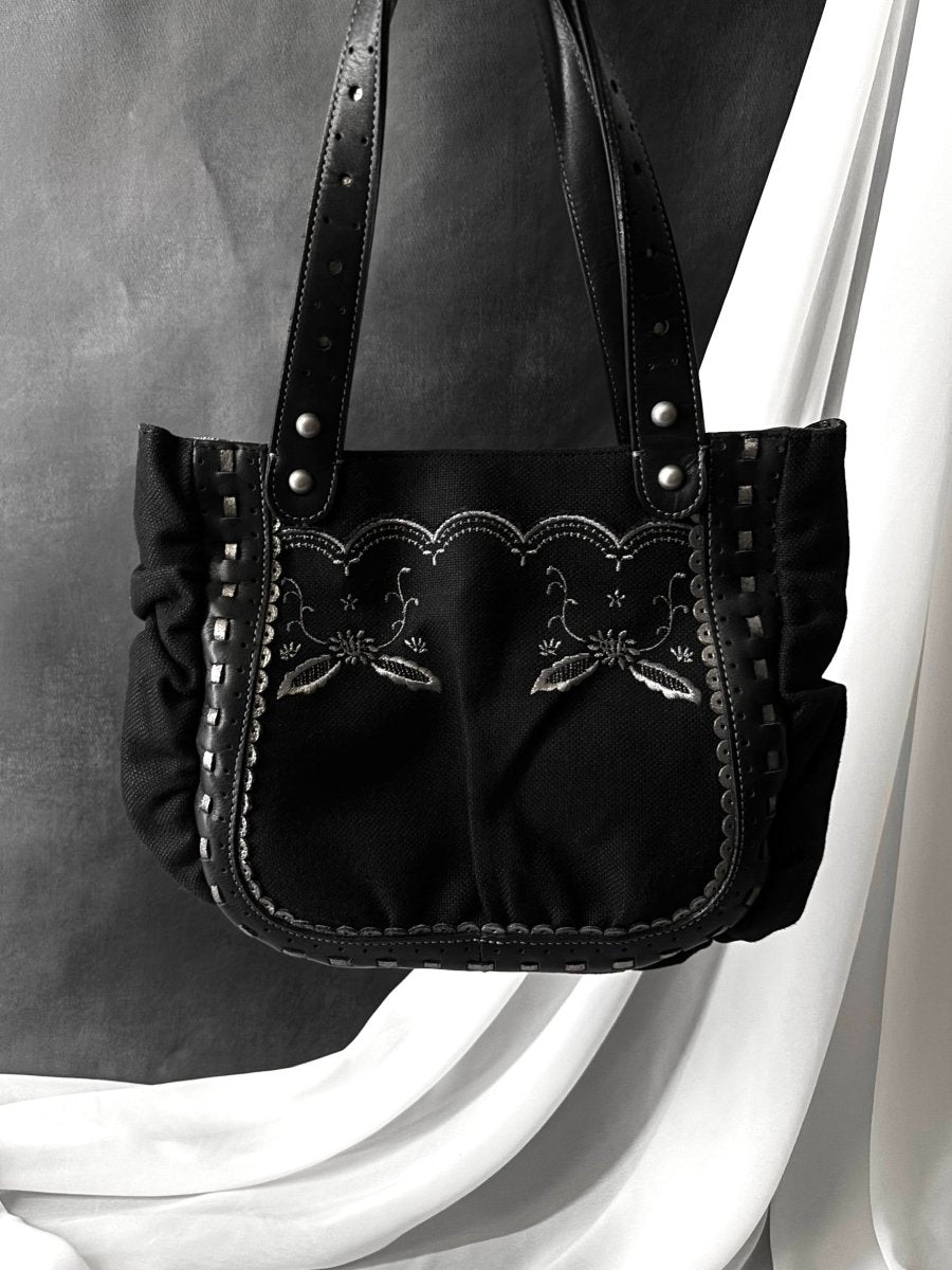 Embroidered Canvas Bag - MIDNIGHT FAE
