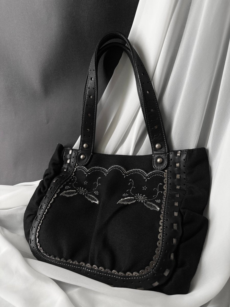 Embroidered Canvas Bag - MIDNIGHT FAE