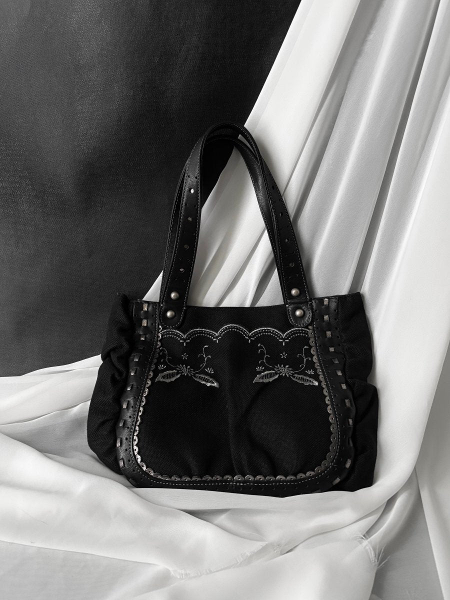 Embroidered Canvas Bag - MIDNIGHT FAE