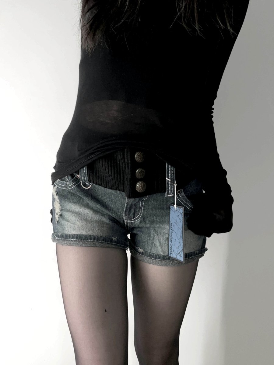 Faded Mini Shorts (BNWT) - MIDNIGHT FAE