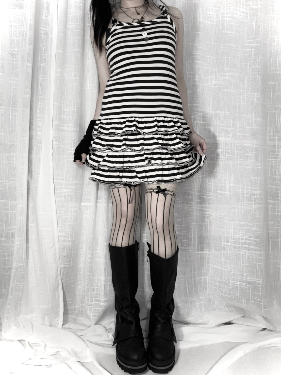 Feroux Striped Dress - MIDNIGHT FAE