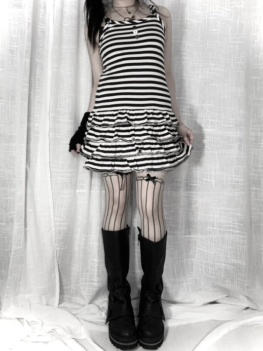 Feroux Striped Dress - MIDNIGHT FAE