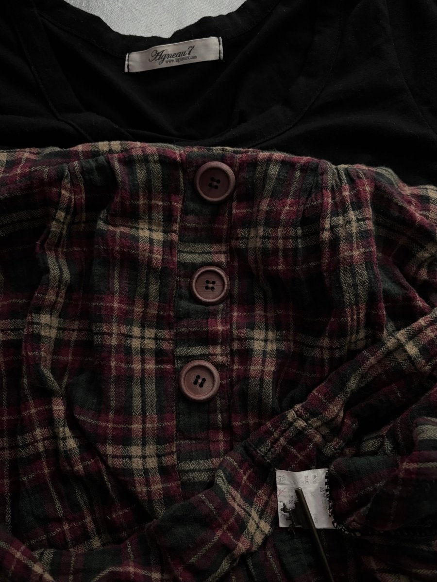 Firefly Plaid Dress - MIDNIGHT FAE