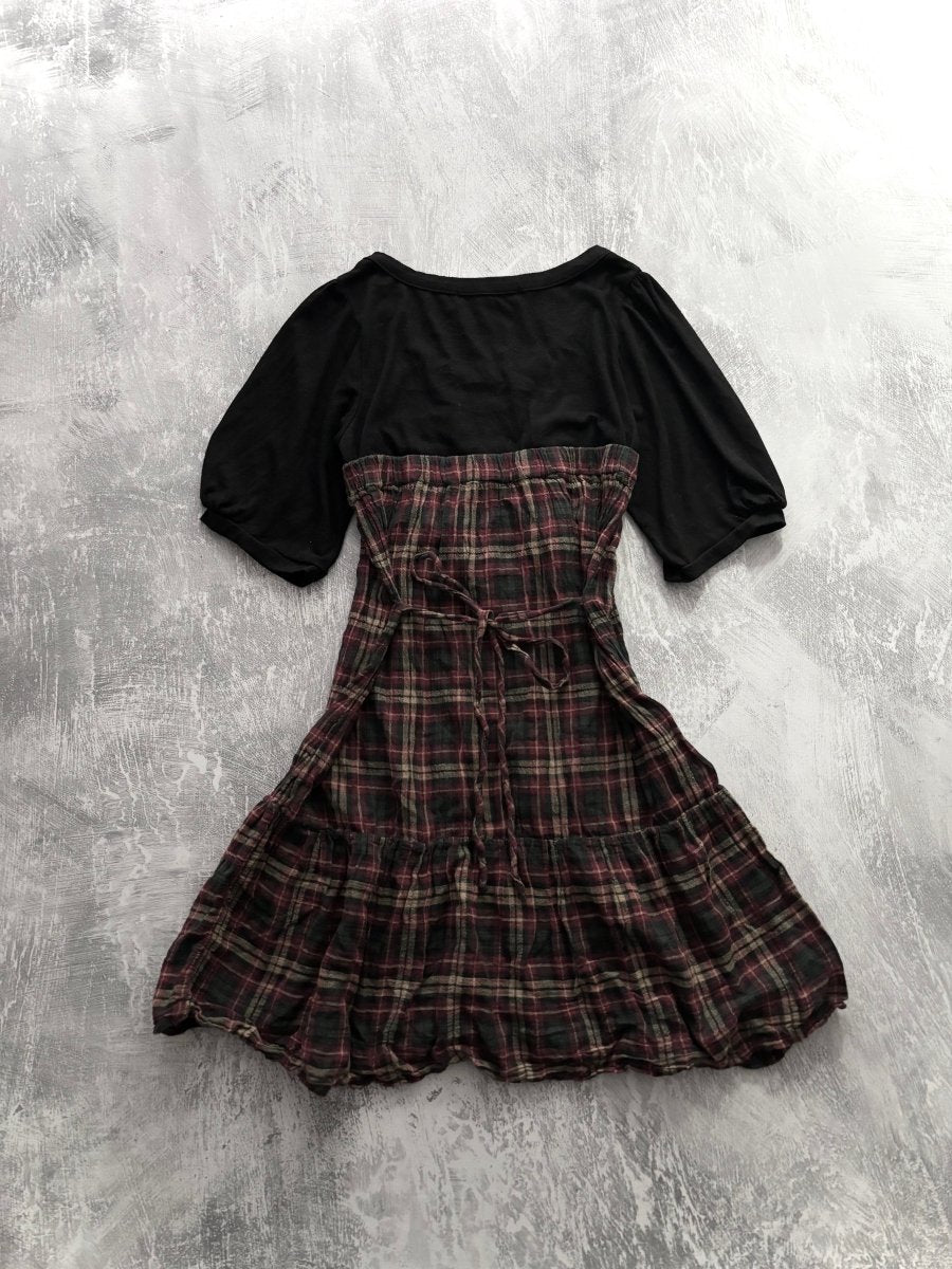 Firefly Plaid Dress - MIDNIGHT FAE
