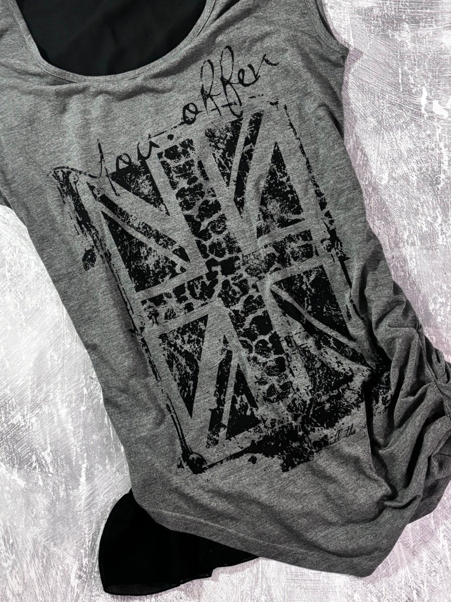 Flag Print T-Shirt - MIDNIGHT FAE