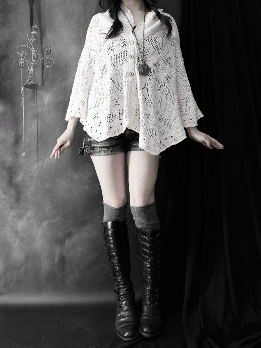 Flow Knit Poncho - MIDNIGHT FAE
