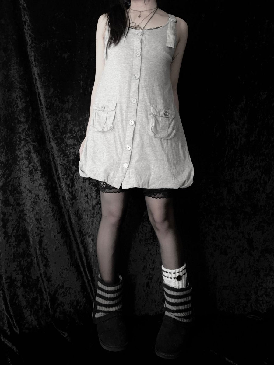 Fortune Button Dress - MIDNIGHT FAE