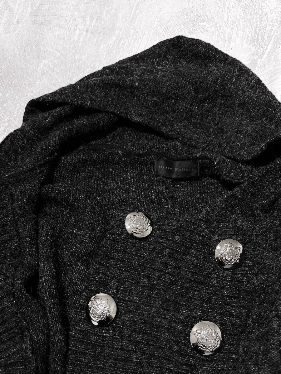 Fossil Knit Poncho - MIDNIGHT FAE