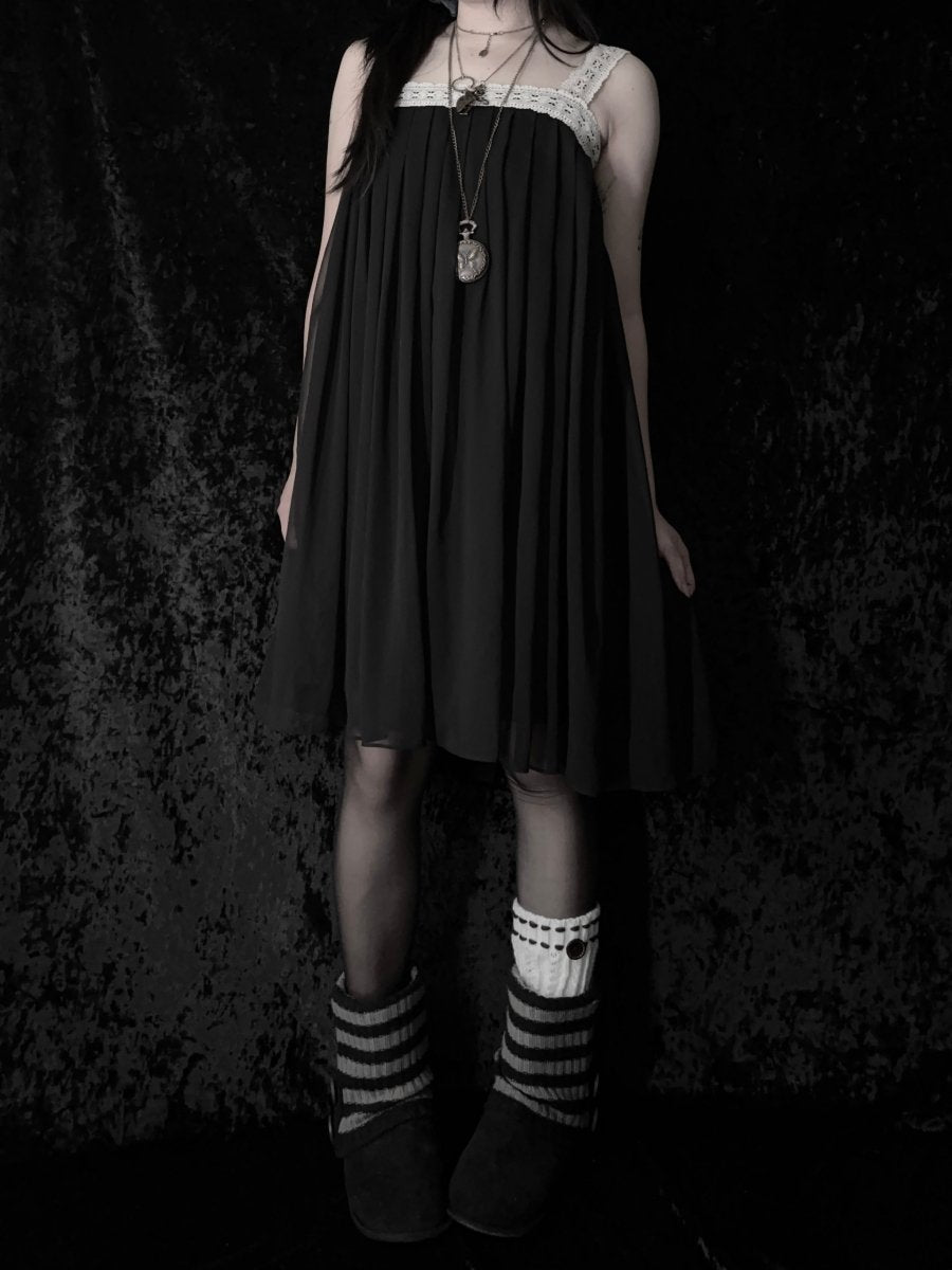 Foxglove Pleated Dress - MIDNIGHT FAE