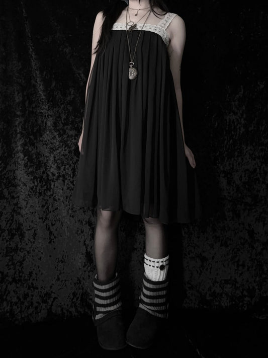 Foxglove Pleated Dress - MIDNIGHT FAE